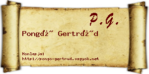 Pongó Gertrúd névjegykártya
